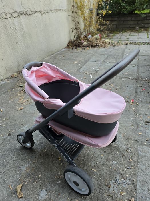 Количка за кукли 3 в 1 Smoby - Maxi Cosi Quinny, светлорозова