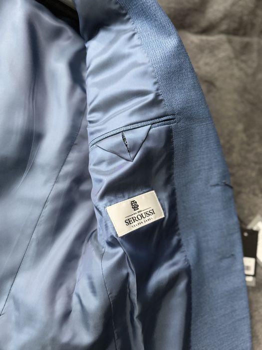 Seroussi sacou bărbați GIZA20BC albastru marime 44 nou cu husa inclus