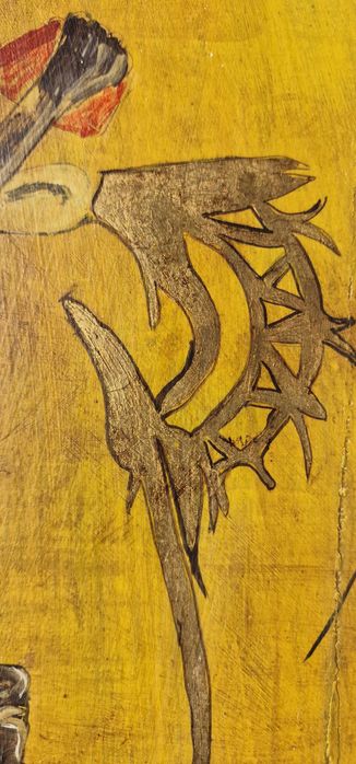 Tablou decorativ modern pe lemn cu motive tribale 8