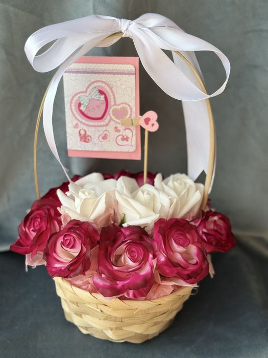 Мыльные цветы в корзинке