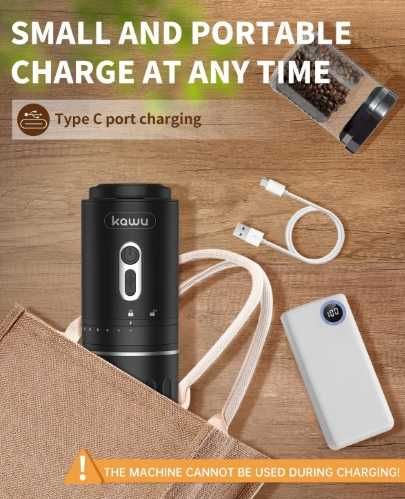 Kit portabil pt preparare cafea cu rajnita si pahar din inox