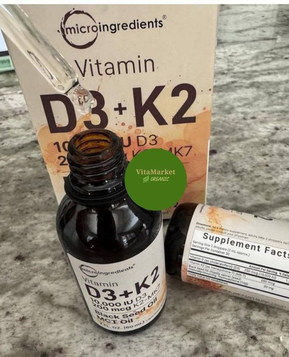 Vitamin d3 k2,d3,10.000IU,витамин д3 к2,300 ta softgel,mct oil bilan
