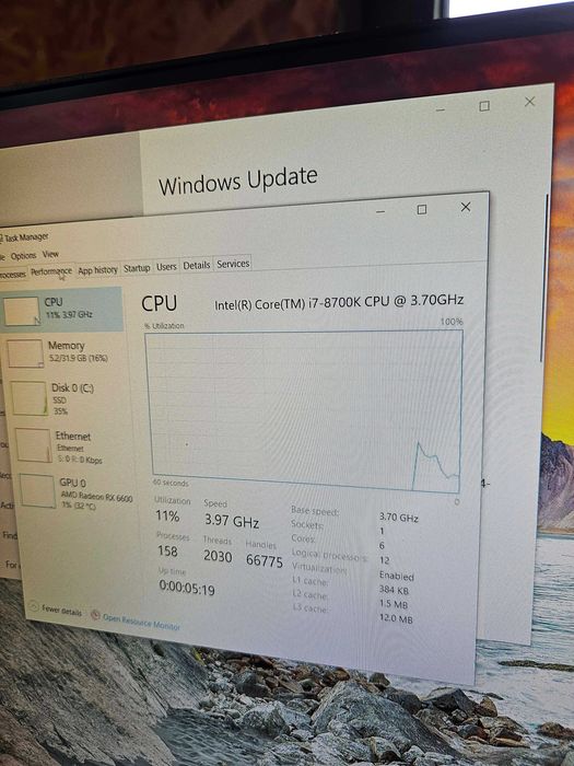 Sistem gaming I7 8700k , Aorus z370, 32gb DDR4, ssd 500, rx6600 8gb  !