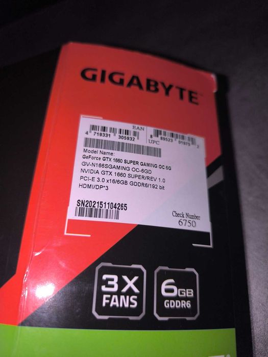 Видеокарта Gigabyte GTX 1660 Super Gaming OC 6GB