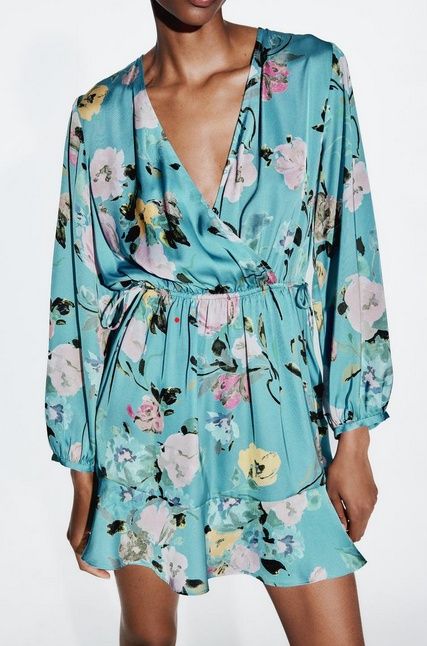 Rochie satinata florala Zara Noua