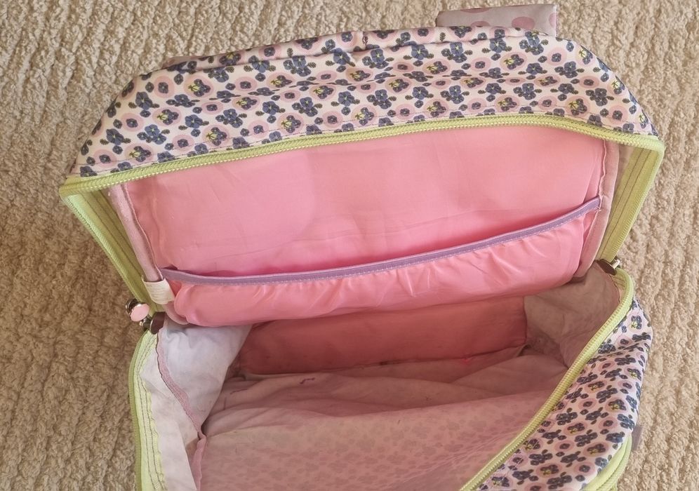 Ученическа раница за момиче, лилаво и бяло