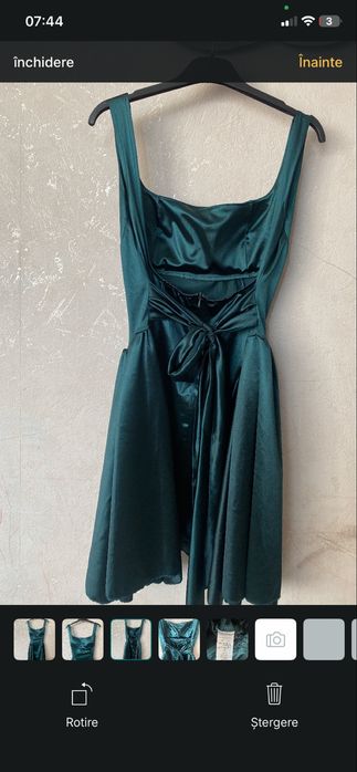 Rochie verde satin marimea S