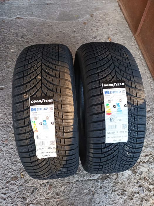2 Нови всесезонни гуми 225/55 R17 Goodyear 4Seasons Gen-3 101W M+S XL