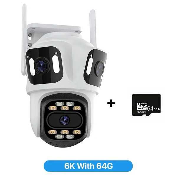 12МП Тройна Външна WiFi Камера P15 с три ектрана, ICSee, Б