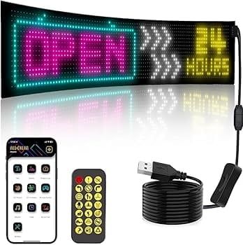 Panou LED Matrix Flexibil RGB, Control Aplicatie, Afisaj Publicitar 374x92mm,devil evies