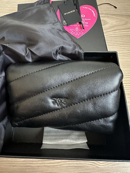 Чисто нова Чанта Pinko micro puff bag черна
