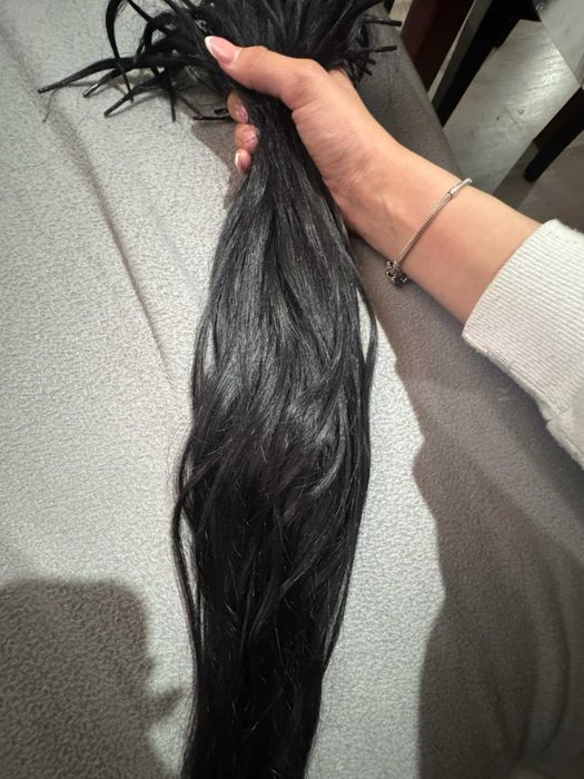 Естествена коса за слагане с капси