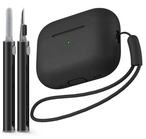 Husă/case AirPods Pro 1 si 2 + kit curățare – silicon moale