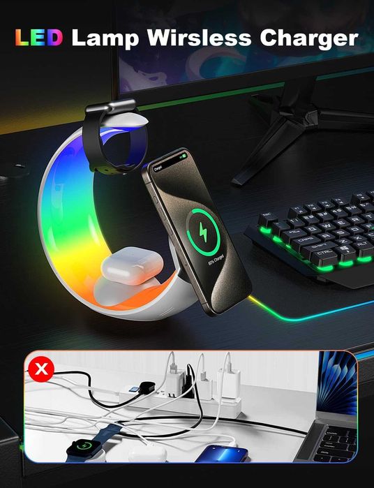 Безжично зарядно устройство VAFOTON 4 в 1