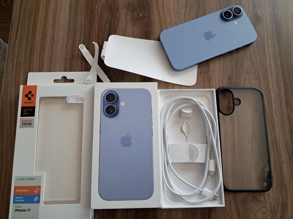 Продавам Iphone 17 256GB  100% батерия mist blue 24м. гаранция