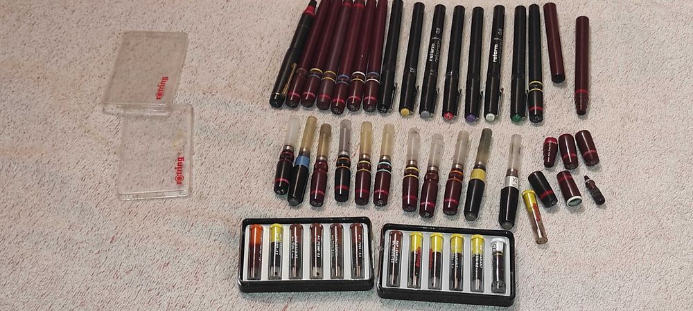 vand rotringuri varsate pret 300 ron fix tot din poze  necesita servisare - tus uscat