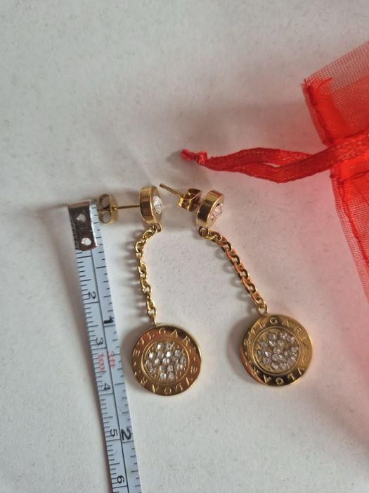 Позлатени обеци bvulgari