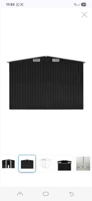 Sopron de gradina vidaXL, 257x580x181 cm, gri, metal