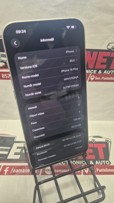 Telefon mobil Apple iPhone 16 Plus, 128GB, 10/10