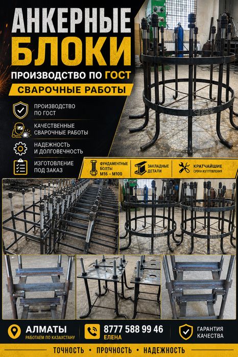 Закладные пластины ,анкерные блоки