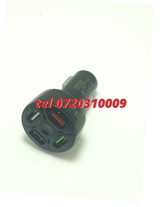 Incarcator Universal Masina Auto 4 Porturi Bricheta Usb Qc Fastcharge