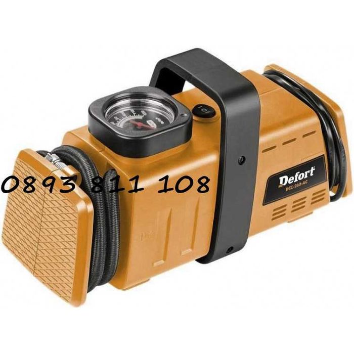Комбиниран мощен компресор 12/220V DEFORT 90W