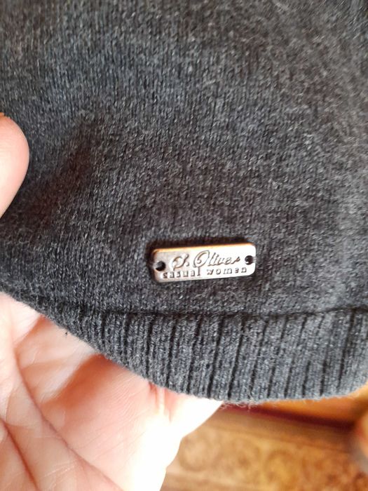 Rochita tricotata, marimea S, culoarea gri inchis, 100% bumbac