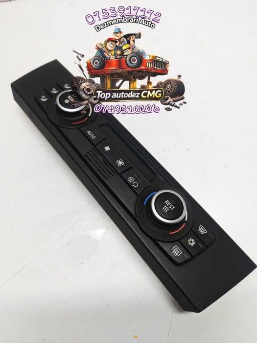 Panou clima Bmw Seria 3 E90 E91 E92 E93 6411 9182287 01 climatronic Seria 1 E87 E81 E88 comanda AC aer conditionat
