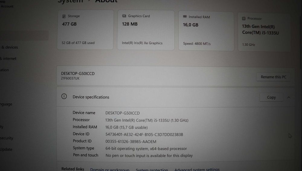 Lenovo ThinkPad T14s 4 Gen / i5 1335U / SSD 512GB / 16GB