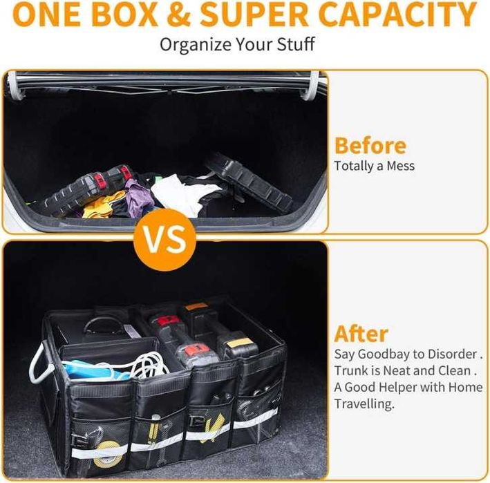 Многофункционален органайзер за багажник сгъваем с алуминиеви дръжки