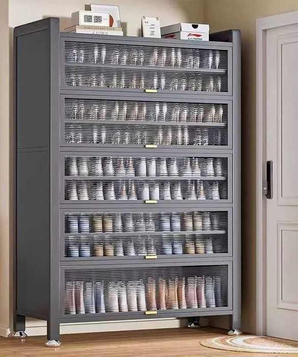 Обувной шкаф ПВХ/Сдвижные дверцы без пыли/компактная обувница/optim