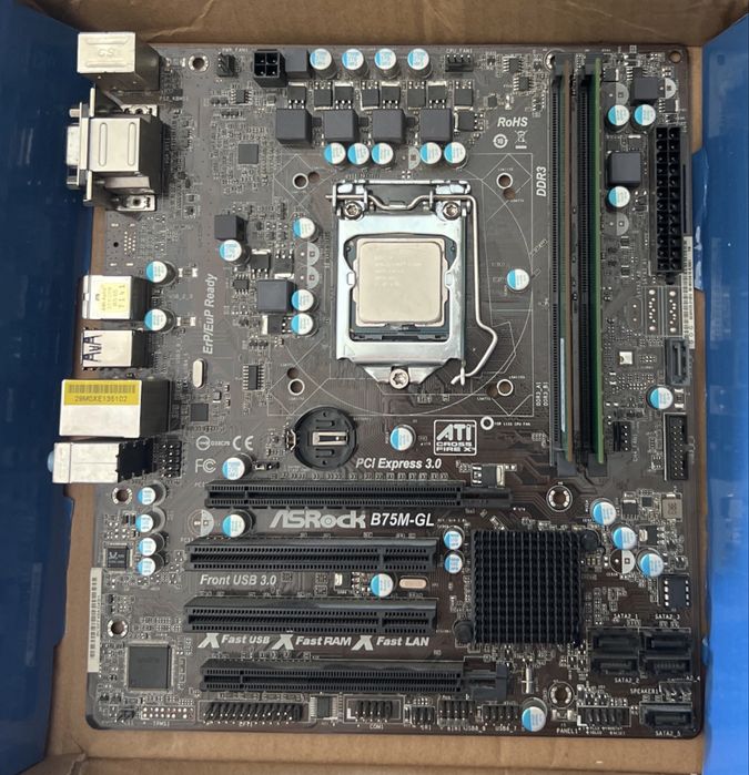 комплект дънна платка ASRock B75M-GL + Процесор Intel Core i3-3240