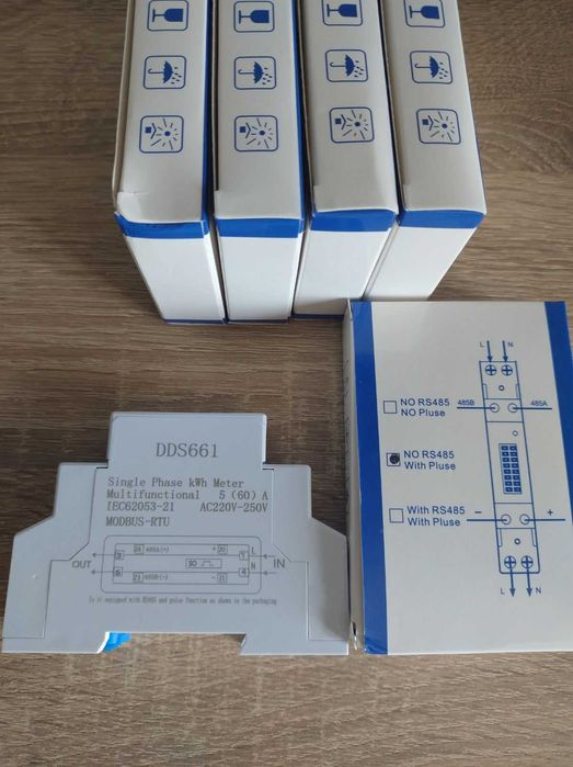 Контролен монофазен електромер за DIN шина 60A, 18mm