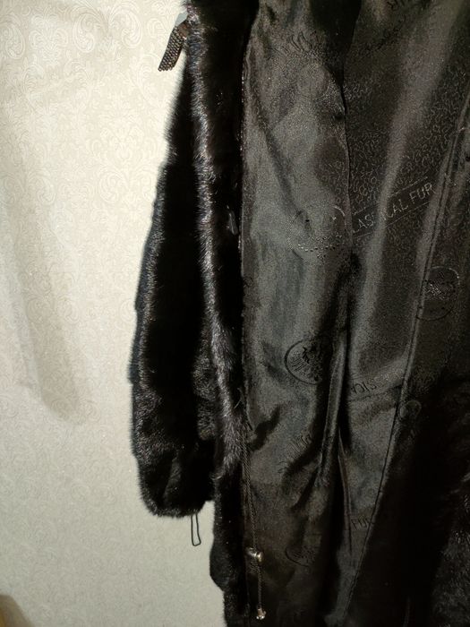 Норковая шуба, черный графит