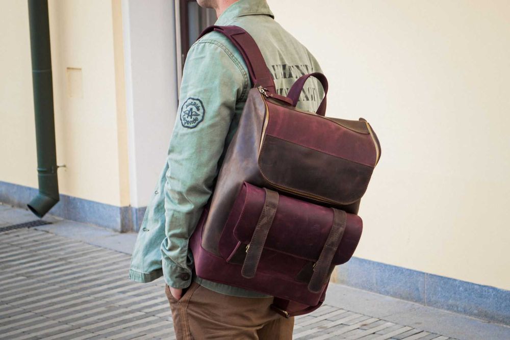 Rucsac din piele naturală. Rucsac pentru laptop. Leather Laptop backpack
