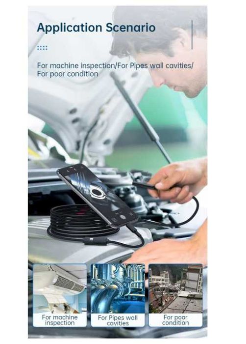 Ендоскоп камера за телефон IOS Android 3м кабел