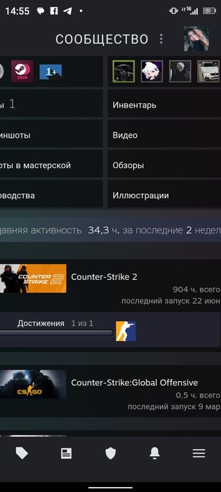 Стим аккаунт  Прайм статус бар