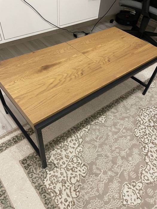 Măsuță masa cafea TRAPPEDAL 50x100 stejar cald/negru