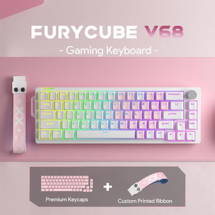 Furycube v68 проводная механическая клавиатура для киберспорта