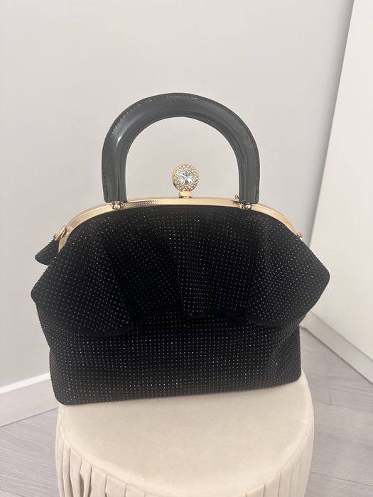 Сумка черная бархат