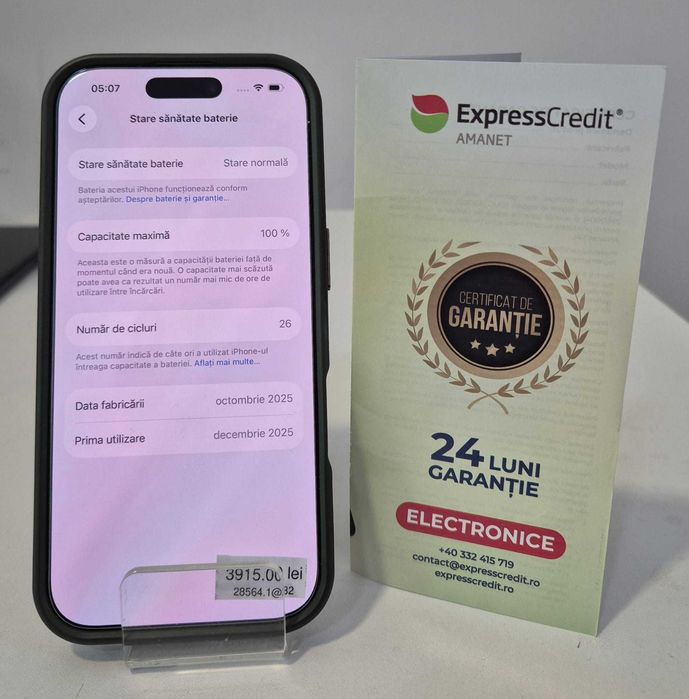 Telefon iPhone 17 (AG32 B28564.1) 2 ANI GARANTIE!