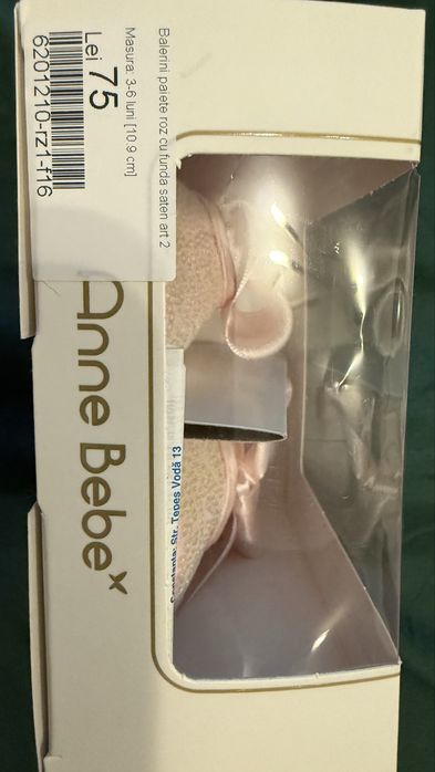 Balerini Anne Bebe paiete roz cu funda saten 3-6 luni