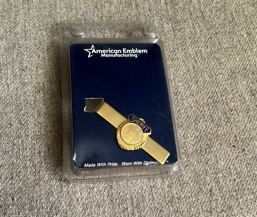 Cravată tip bar Sheriff aurie American Emblem – colecție retro