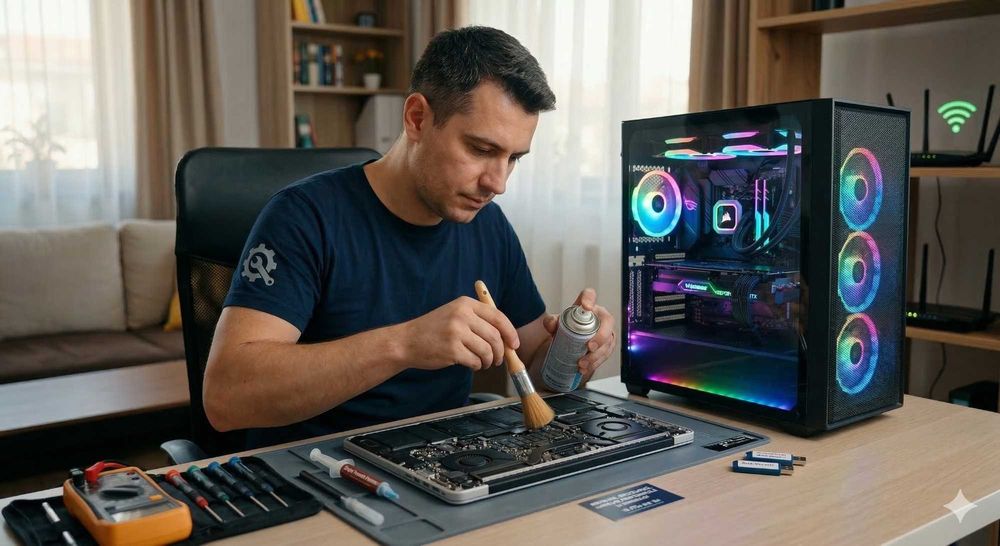 Reparatii , Mentenanta , Curatare  Calculator si Laptop la domiciliu