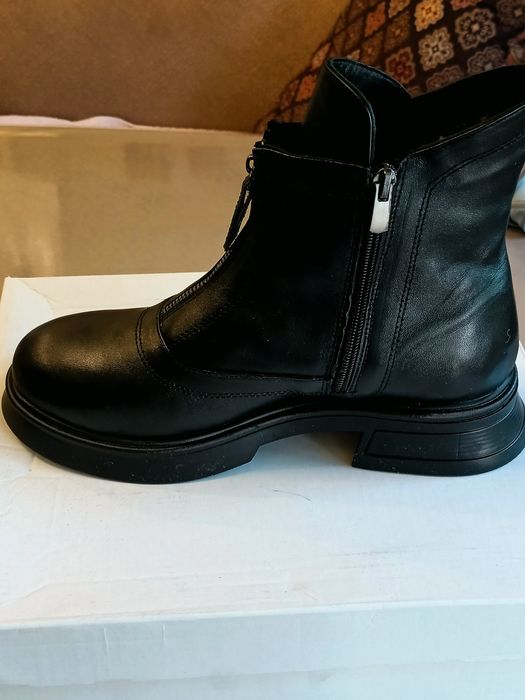 Полусапожки кожаные зимние