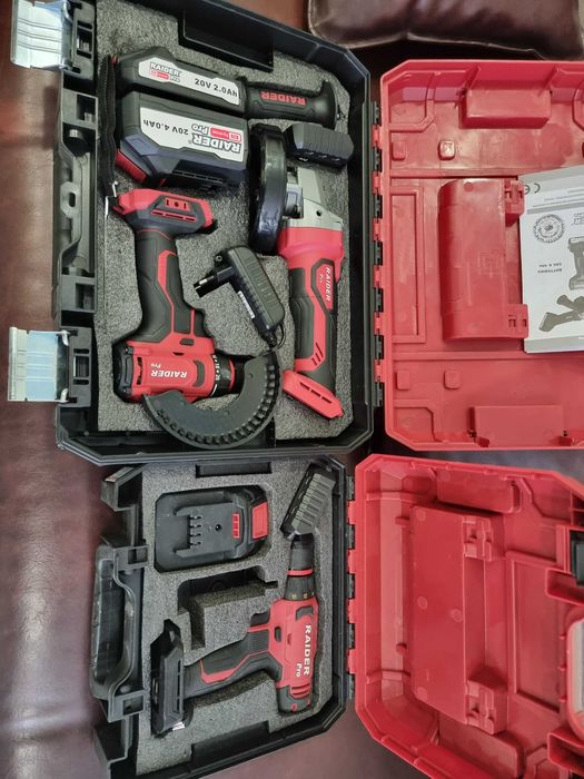 Акумулаторна бормашина и ъглошлайф Raider