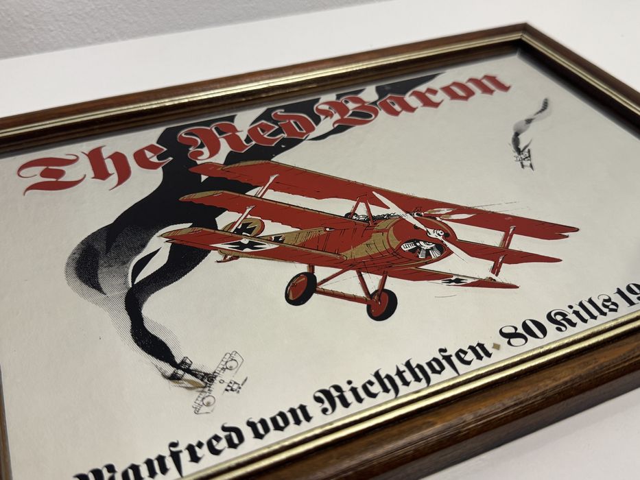 Tablou vechi, realizat pe oglinda. Avion German WWI.