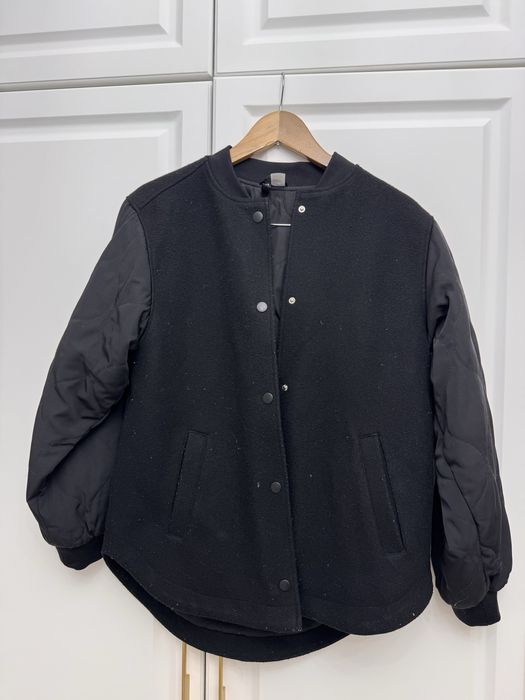 Бомбер теплый черный