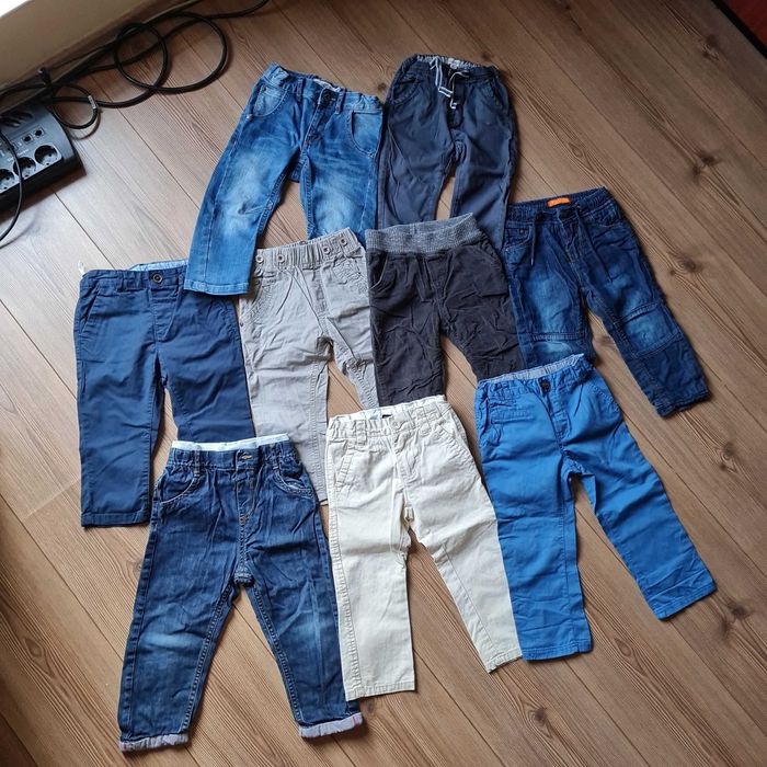 Lot 9 pantaloni de toamna/ primavara baieti 1 an marime 80 86 C&A, H&M