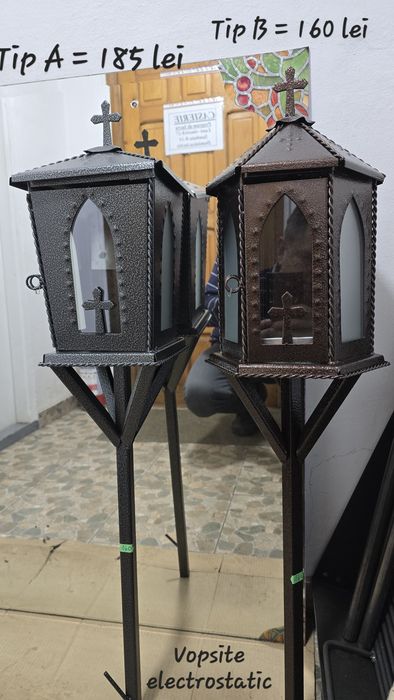 Felinare cimitir negre gri maro sau electrostatic vopsite